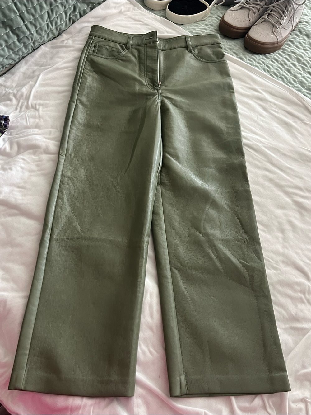 Women’s Olive Green Wide-Leg Pleather Pant Wilfred